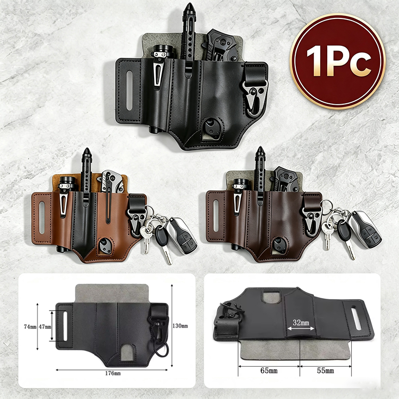 Leather Edc. Carry Pouch - جلد البقر الخصر شماعات المحمولة التكتيكية