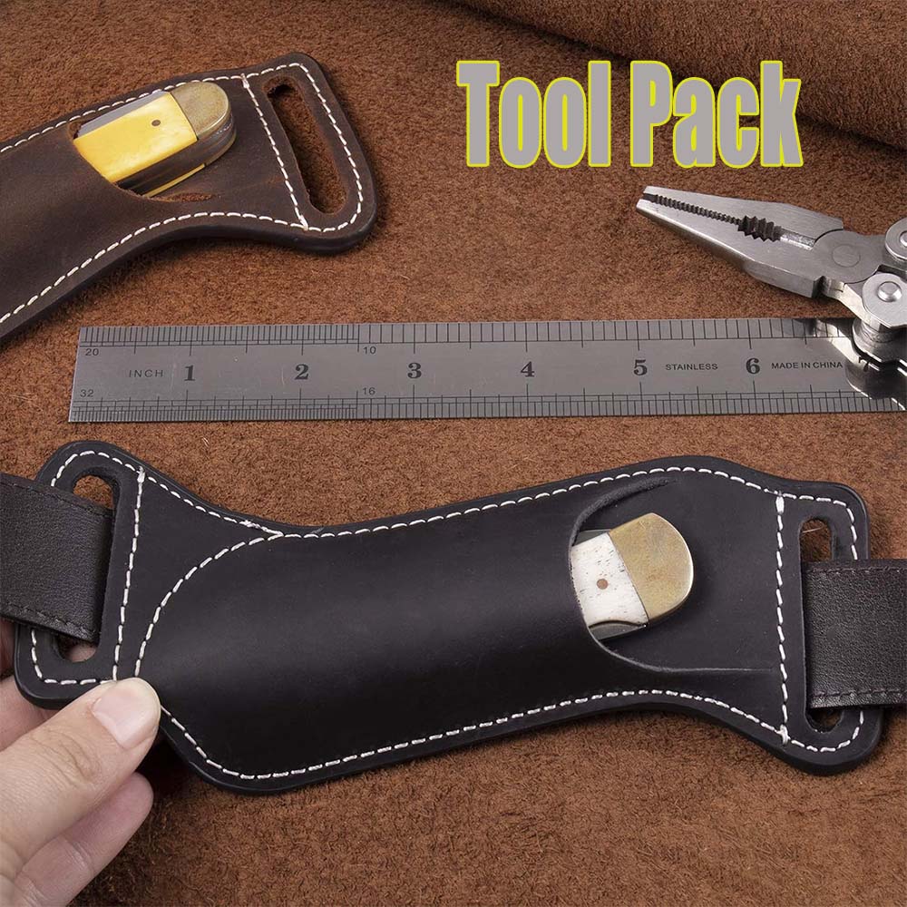 Leather Edc. Carry Pouch - حافظة سكين قابلة للطي للحمل على