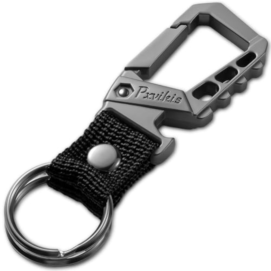 Bottle Opener Keyring - سلسلة مفاتيح معدنية متينة مع مشبك